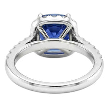 natural round sapphire 3.50ct ring profile view