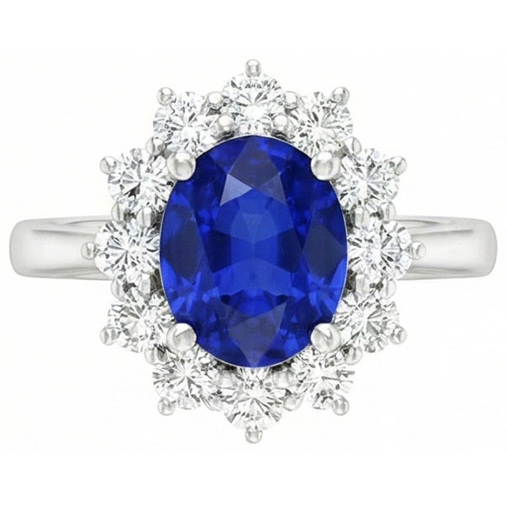 Sapphire Halo Engagement Ring