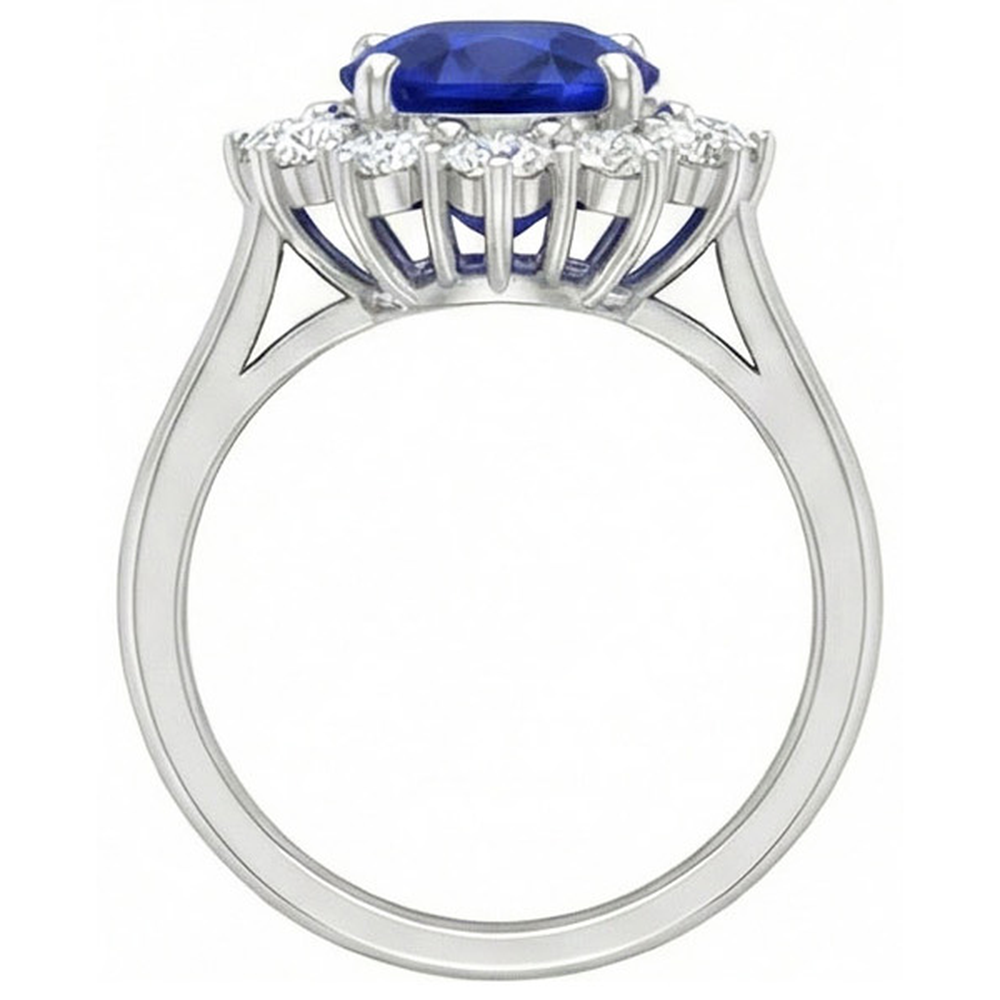 Sapphire Halo Engagement Ring