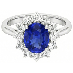 Sapphire Halo Engagement Ring