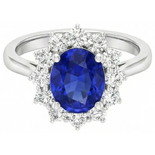 Sapphire Halo Engagement Ring