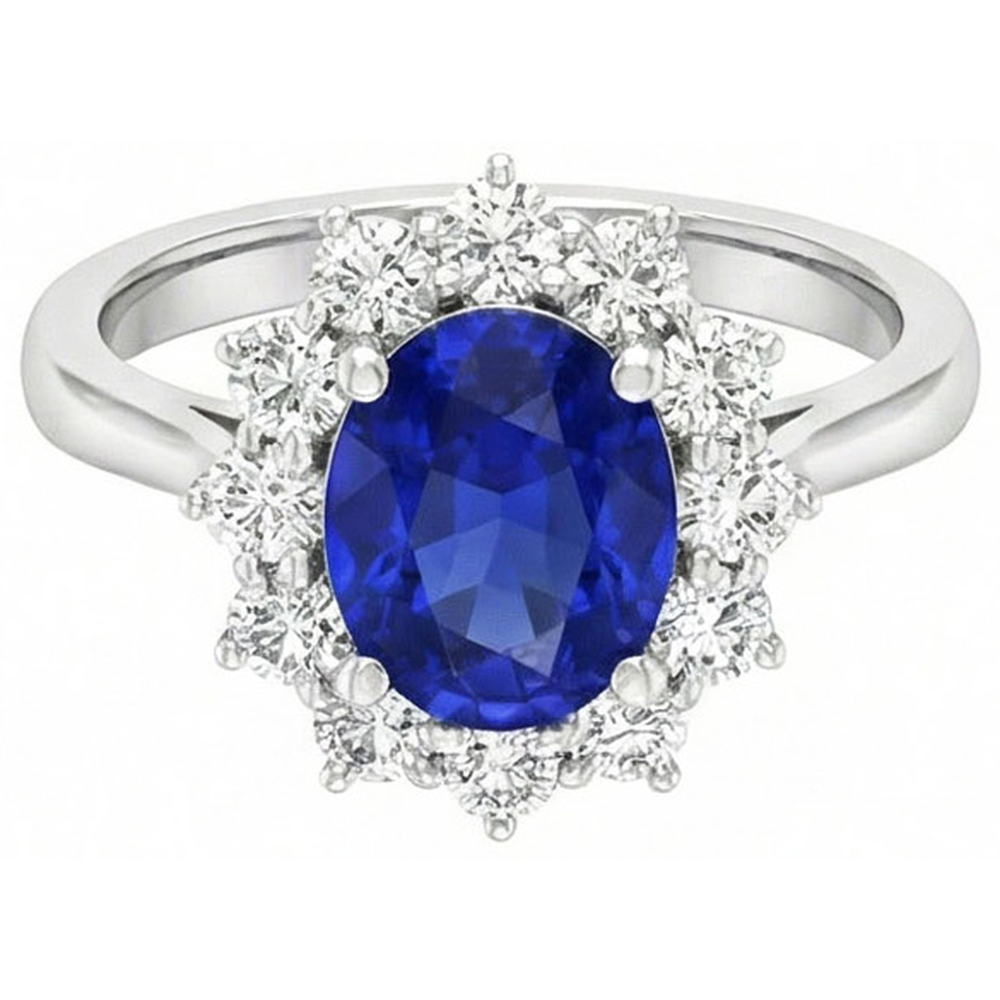 Sapphire Halo Engagement Ring