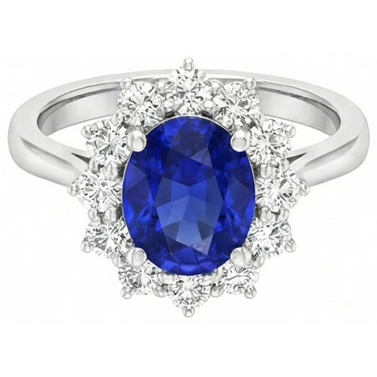 Sapphire Halo Engagement Ring