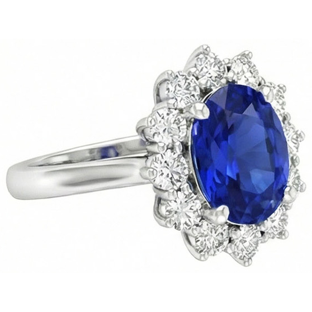Sapphire Halo Engagement Ring