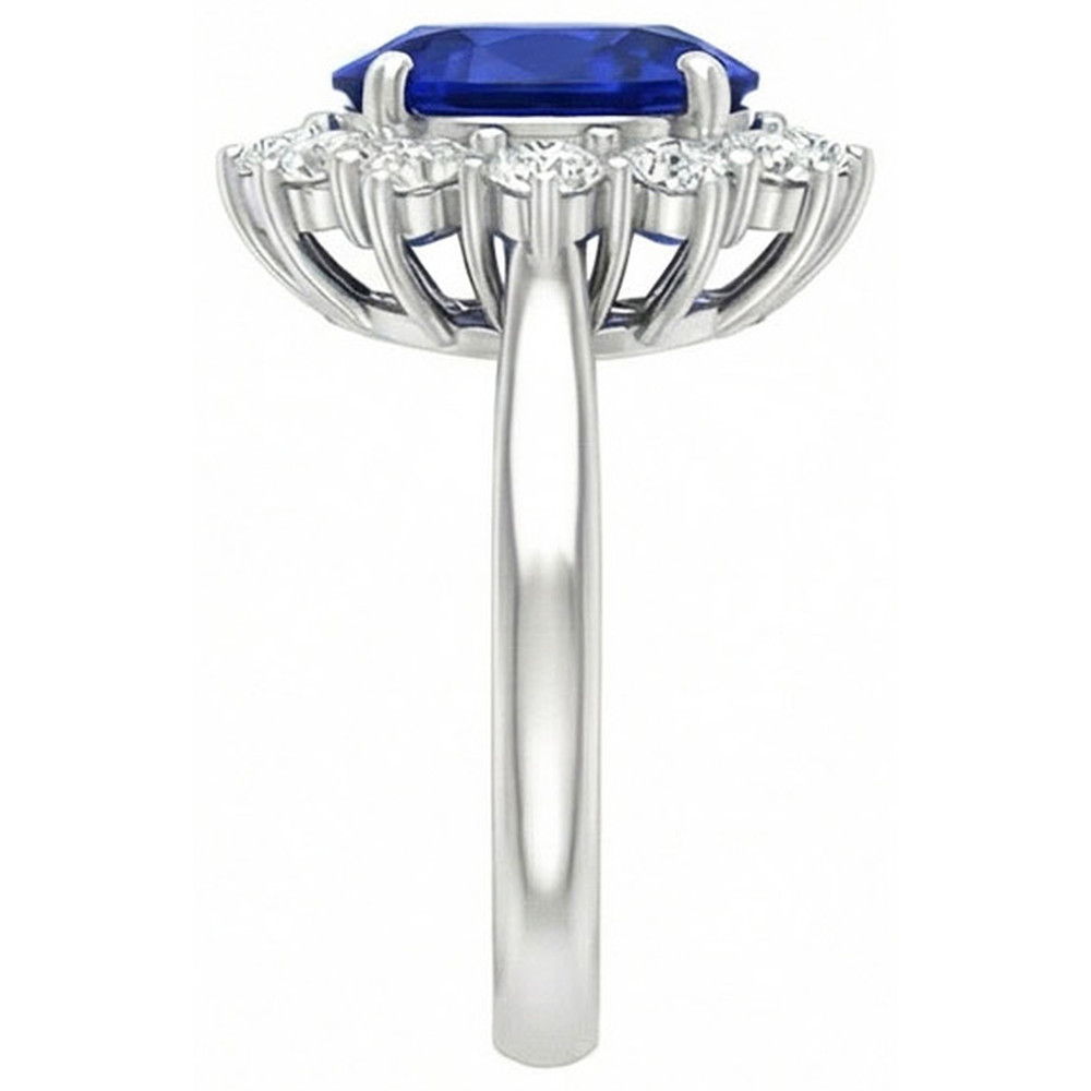 Sapphire Halo Engagement Ring