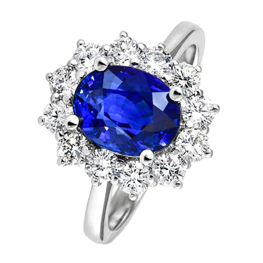 Sapphire Halo Engagement Ring