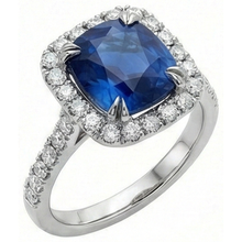 Sapphire Halo Ring Engagement