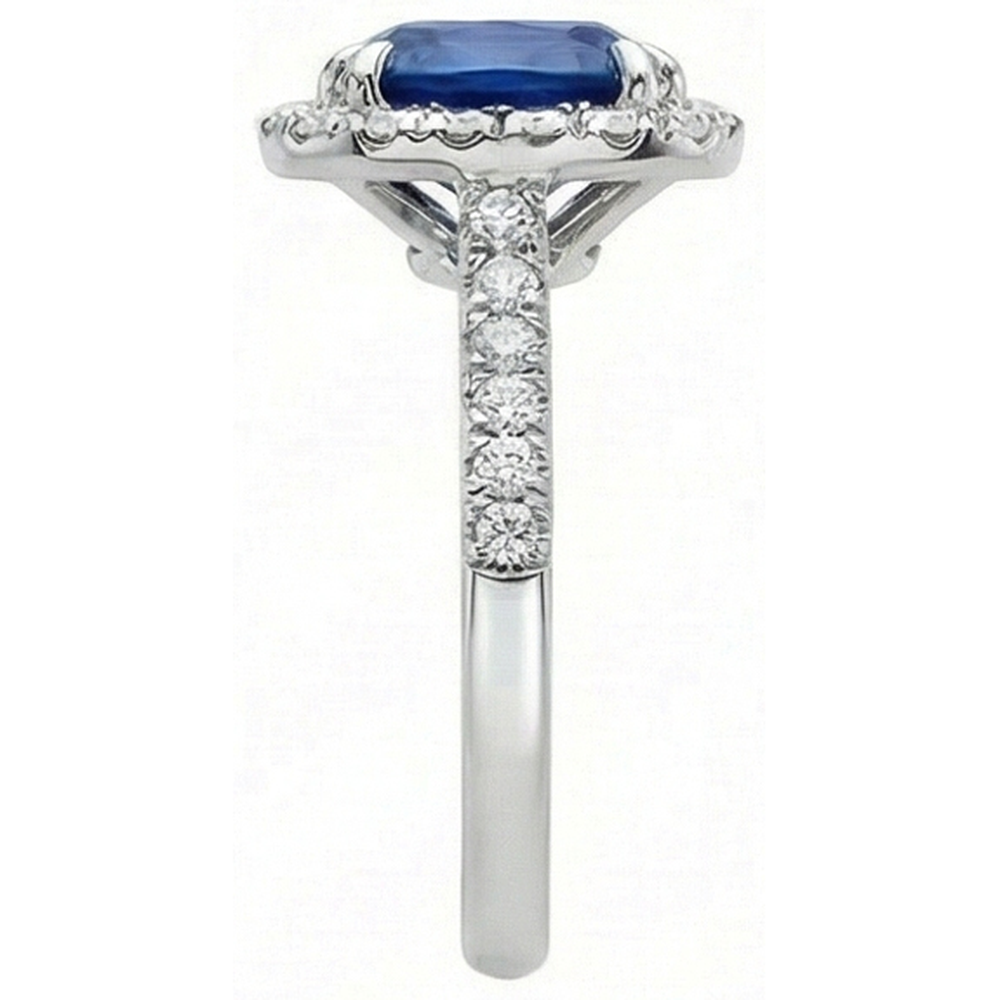 Sapphire Halo Ring Engagement