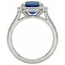 Sapphire Halo Ring Engagement