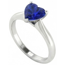 natural heart sapphire 1.50ct ring top view