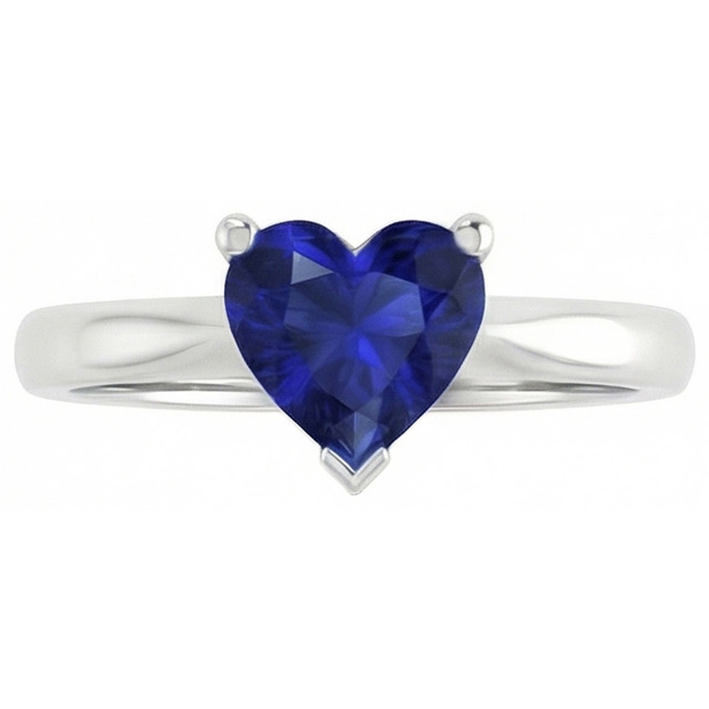 natural heart sapphire 1.50ct ring profile view