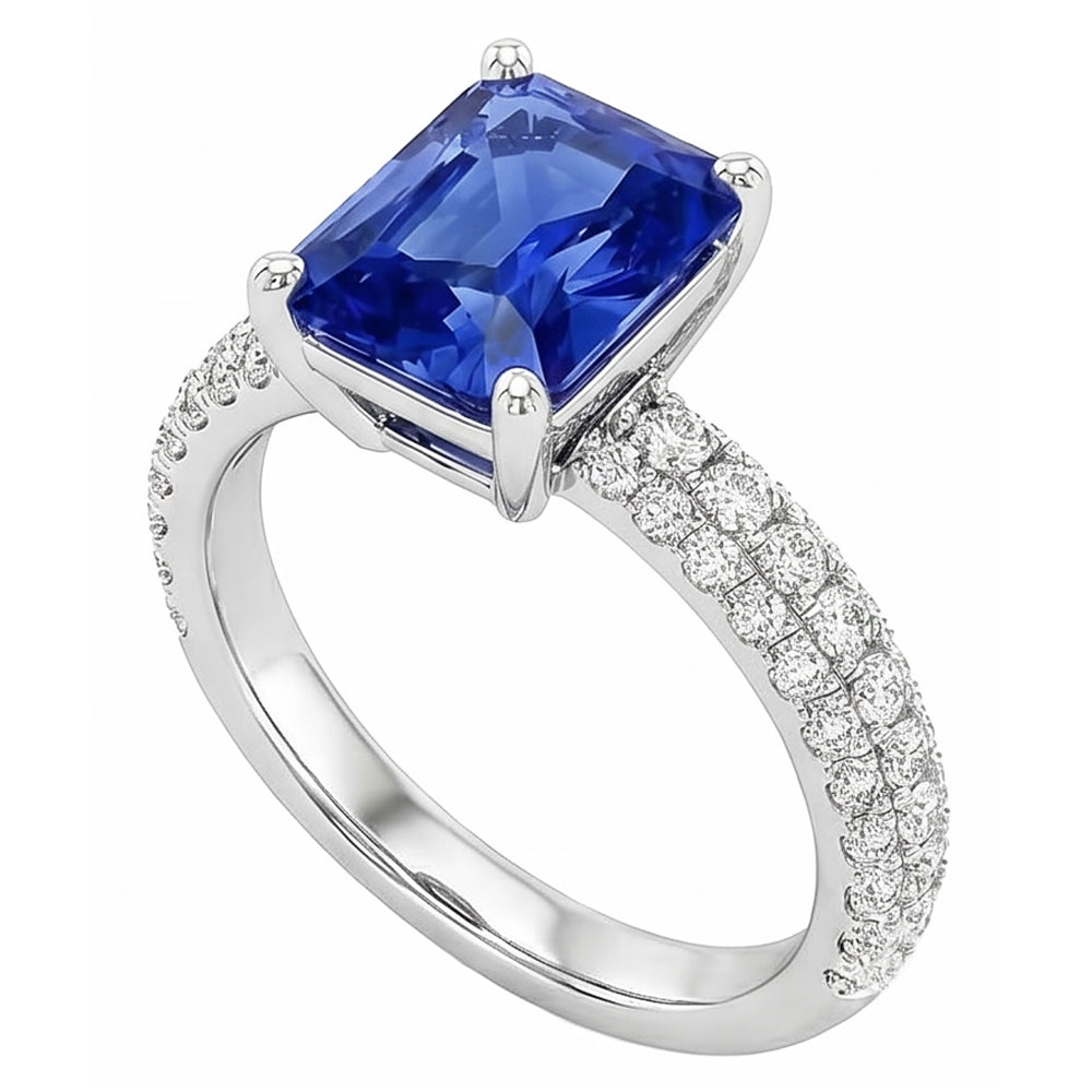 Sapphire Jewellery Radiant Cut Gemstone Ring