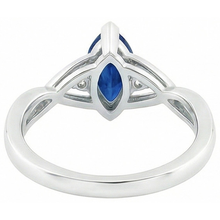 Sapphire Marquise Cut Engagement Ring With Natural Earth Mined DIAMOND ( NOT LAB GROWN )s