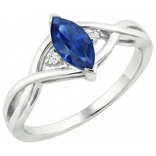 Sapphire Marquise Cut Engagement Ring With Natural Earth Mined DIAMOND ( NOT LAB GROWN )s
