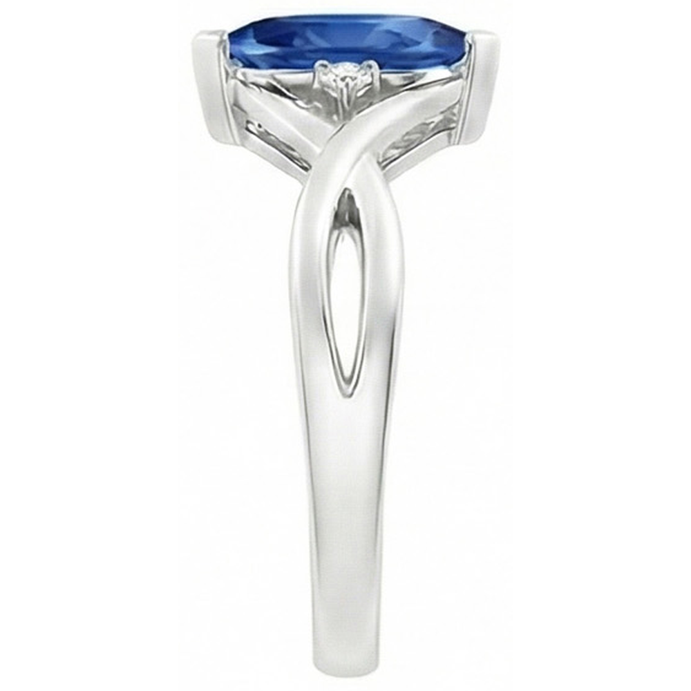 Sapphire Marquise Cut Engagement Ring With Natural Earth Mined DIAMOND ( NOT LAB GROWN )s