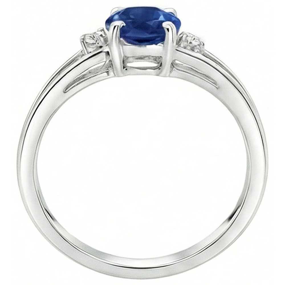 Sapphire Natural Earth Mined Diamond 2.20 Carats Wedding Ring White Gold 14K