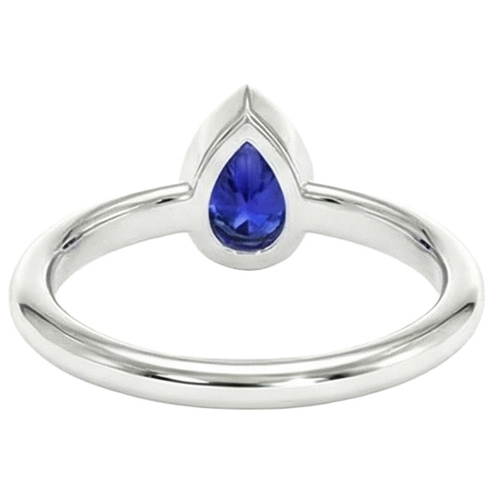 Sapphire Pear Cut Bezel Engagement Ring