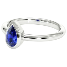 Sapphire Pear Cut Bezel Engagement Ring