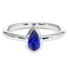 Sapphire Pear Cut Bezel Engagement Ring
