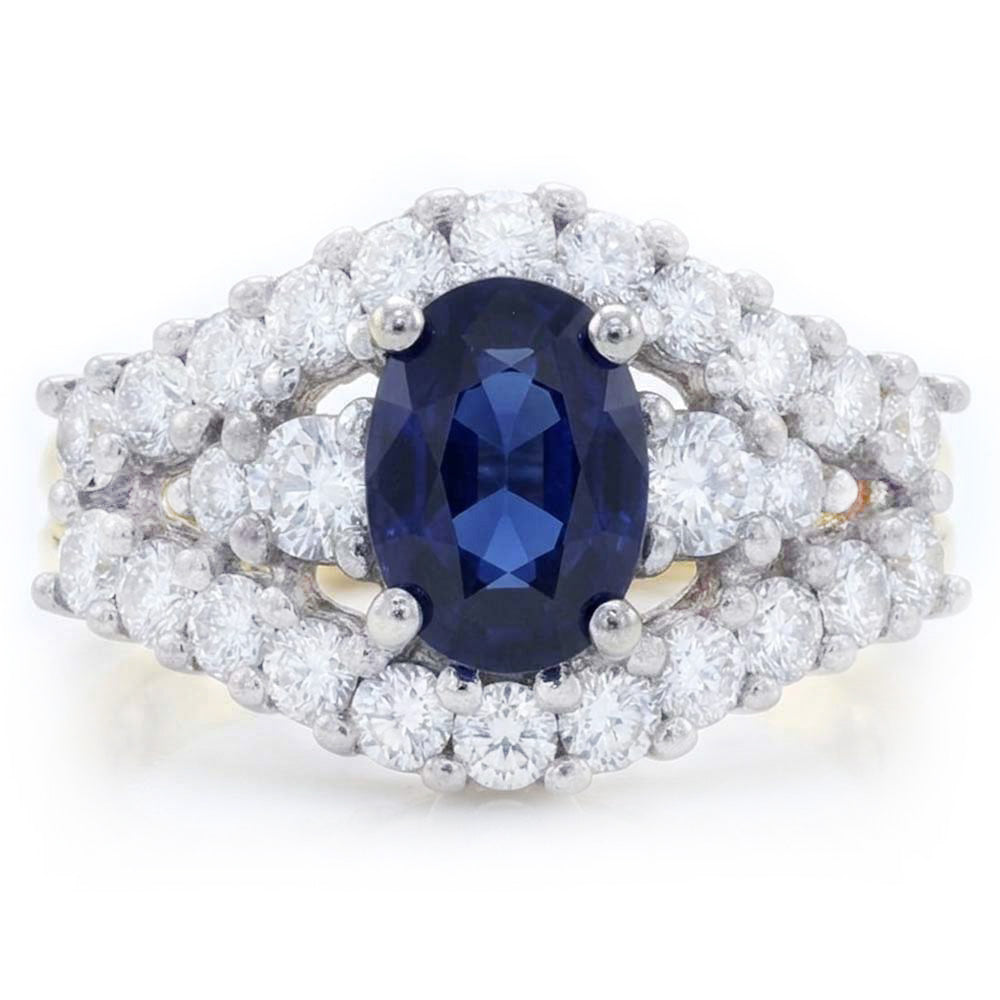 Sapphire Ring Guard With Natural Earth Mined Diamonds