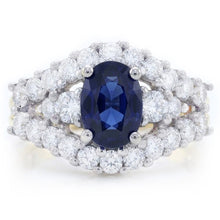 Sapphire Ring Guard With Natural Earth Mined Diamonds