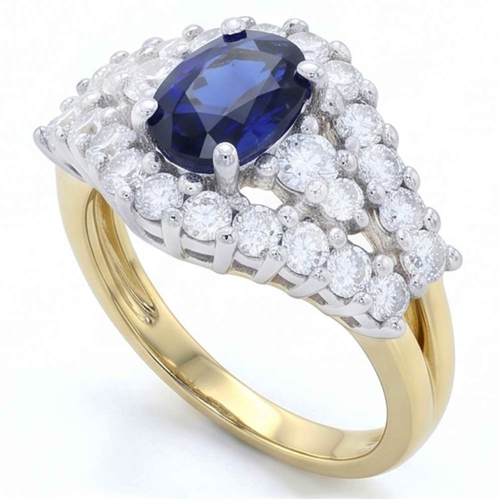Sapphire Ring Guard With Natural Earth Mined Diamonds