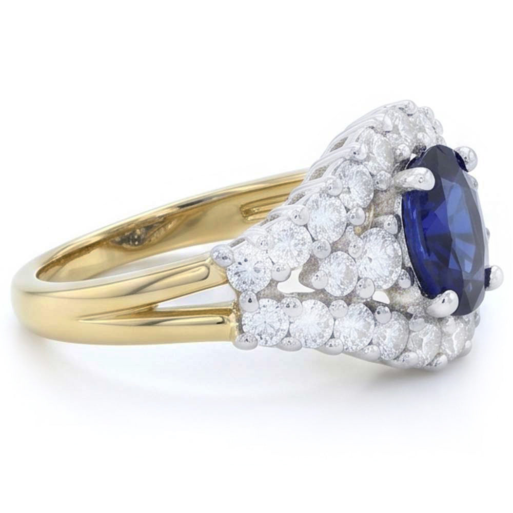 Sapphire Ring Guard With Natural Earth Mined Diamonds