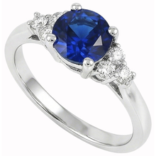 Sapphire Ring Round Cut Natural Earth Mined Diamond Jewellery