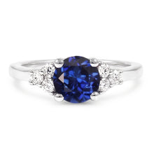 Sapphire Ring Round Cut Natural Earth Mined Diamond Jewellery