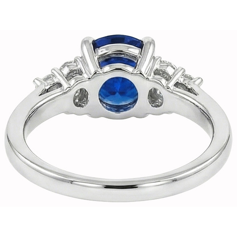 Sapphire Ring Round Cut Natural Earth Mined Diamond Jewellery