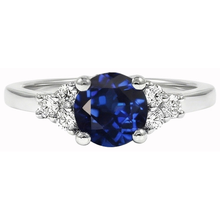Sapphire Ring Round Cut Natural Earth Mined Diamond Jewellery