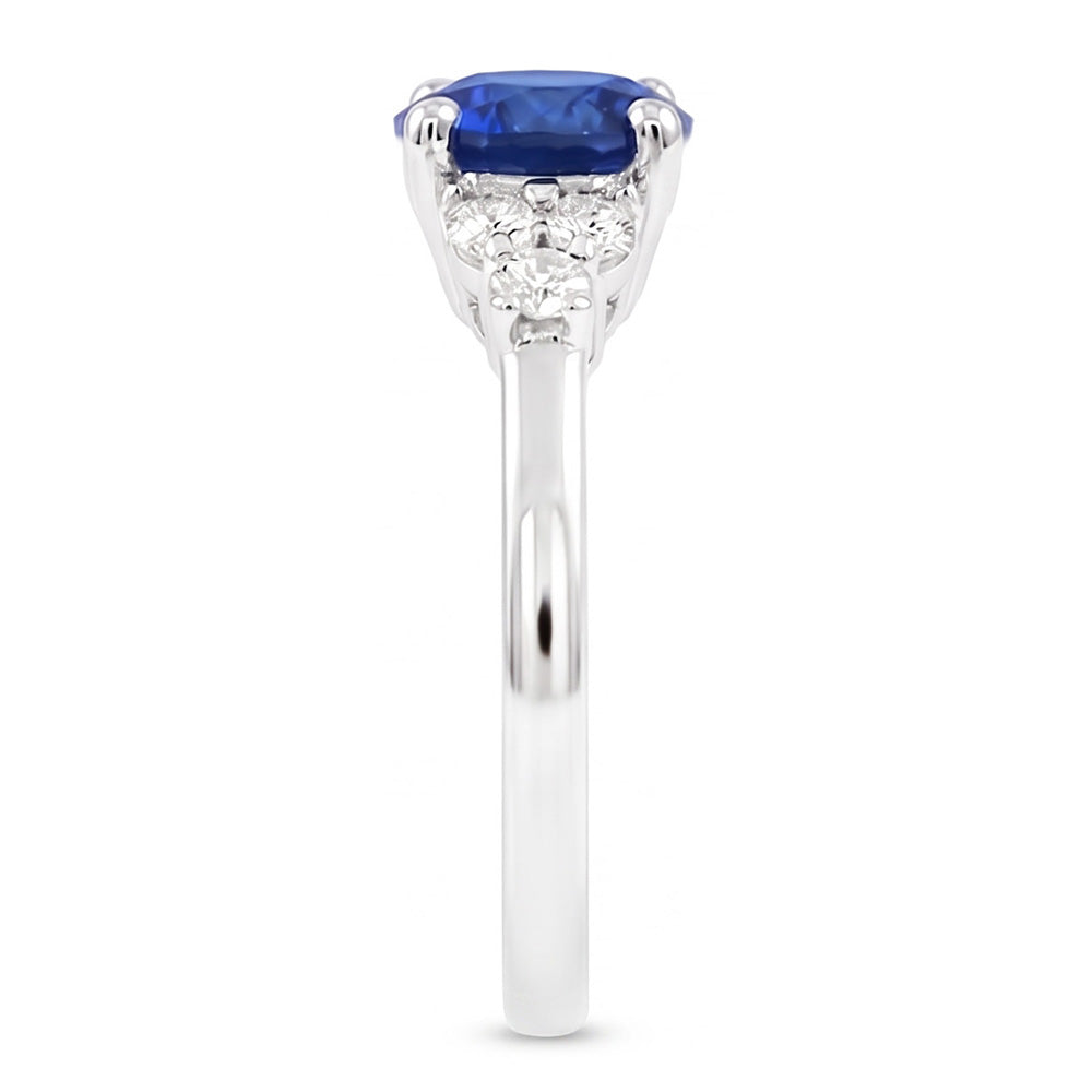 Sapphire Ring Round Cut Natural Earth Mined Diamond Jewellery