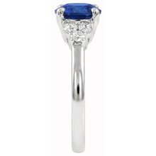 Sapphire Ring Round Cut Natural Earth Mined Diamond Jewellery