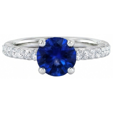 Sapphire Ring With Natural Earth Mined DIAMOND ( NOT LAB GROWN ) Accents