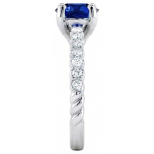 Sapphire Ring With Natural Earth Mined DIAMOND ( NOT LAB GROWN ) Accents