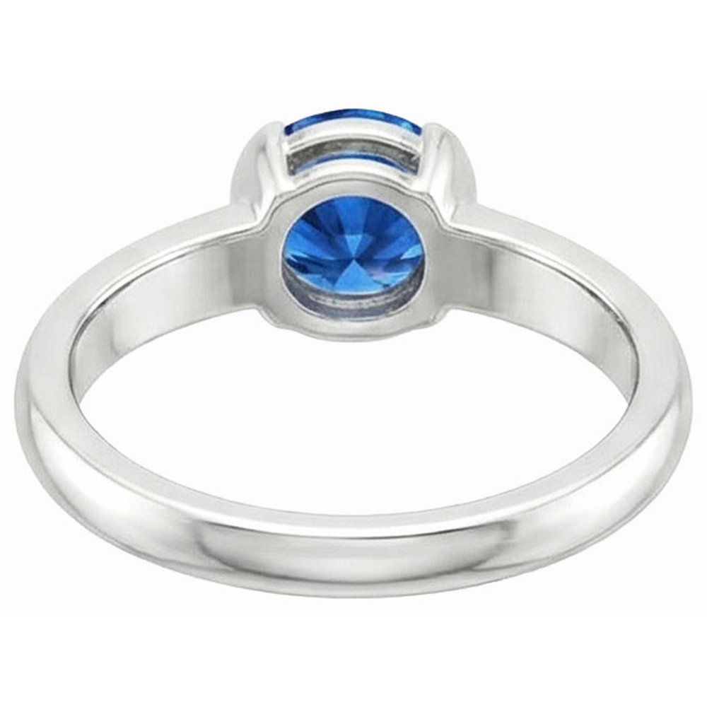 Sapphire Round Cut White Gold Engagement Ring