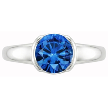 Sapphire Round Cut White Gold Engagement Ring