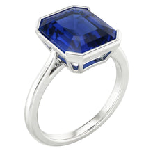 Sapphire Royal Blue Ring With Skinny Band