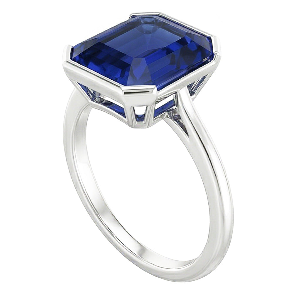 Sapphire Royal Blue Ring With Skinny Band