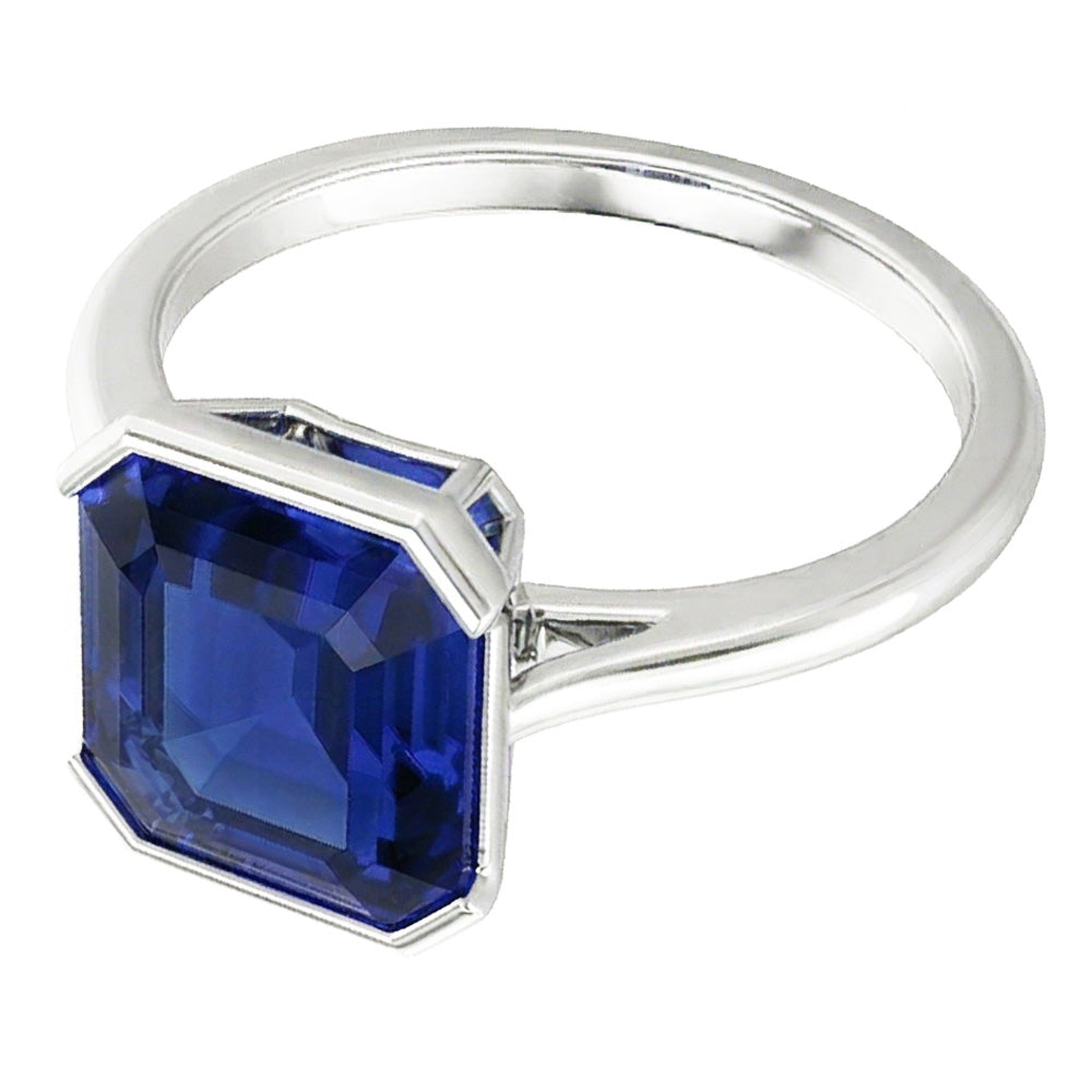 Sapphire Royal Blue Ring With Skinny Band