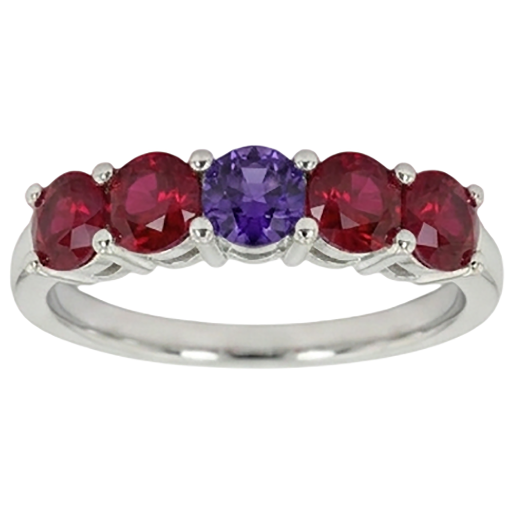 natural round ruby 1.50ct band side angle