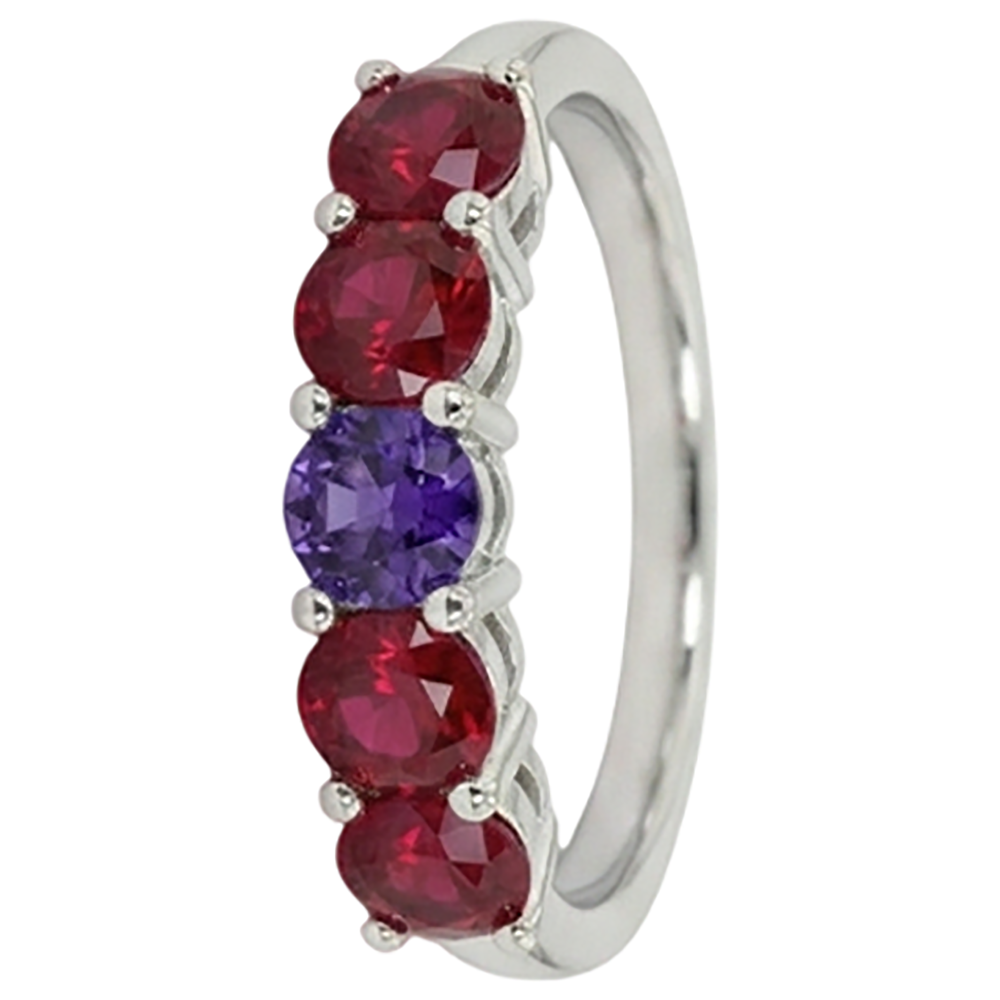 natural round ruby 1.50ct band close up detail