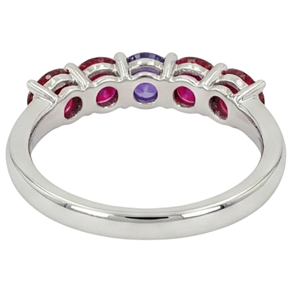 natural round ruby 1.50ct band profile view