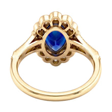 Sapphire Vintage Style Engagement Natural Earth Mined DIAMOND ( NOT LAB GROWN ) Ring