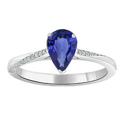 Authentic Royal Blue Sapphire Gemstone Ring 1.50 ct – 14K White