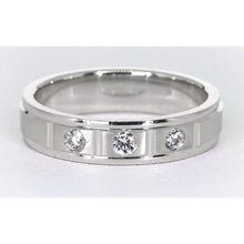 Satin Finish Anniversary Band White Gold 14K Round Natural Diamond 0.45 Carat