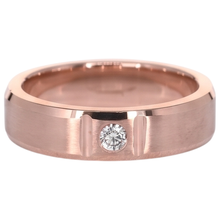 Satin Finish Gypsy Mens Ring 0.25 Carats Rose Gold 14K Natural Earth Mined Diamond