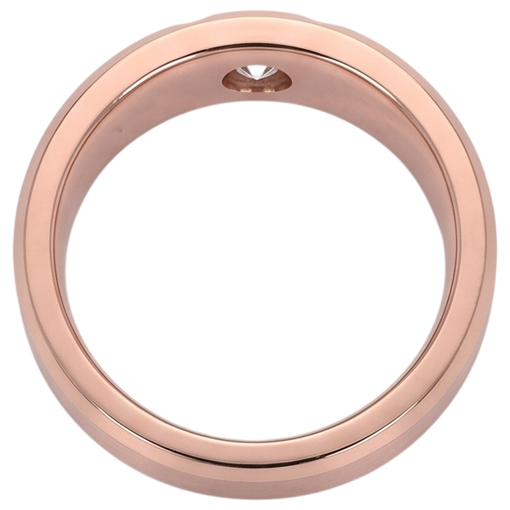 Satin Finish Gypsy Mens Ring 0.25 Carats Rose Gold 14K Natural Earth Mined Diamond