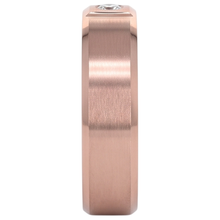 Satin Finish Gypsy Mens Ring 0.25 Carats Rose Gold 14K Natural Earth Mined Diamond