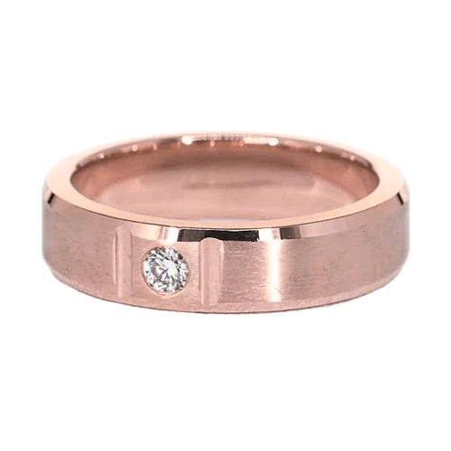Satin Finish Gypsy Natural 0.25 Carats Rose Gold 14K
